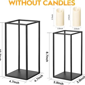 Lampe à bougie sans flamme Utung, pilier noir, rechargeable, fonctionne sur piles, lumière décorative pour mariage - Product Image 4