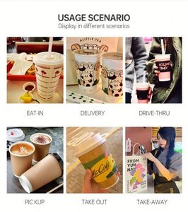 Gobelet à café en papier biodégradable à double paroi, écologique, de qualité alimentaire, personnalisable avec logo, pour boissons chaudes, avec couvercle - Product Image 2