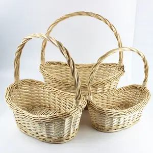 Seagrass Rectangular Hamper Storage Baskets Natural Woven Basket Set With Handles