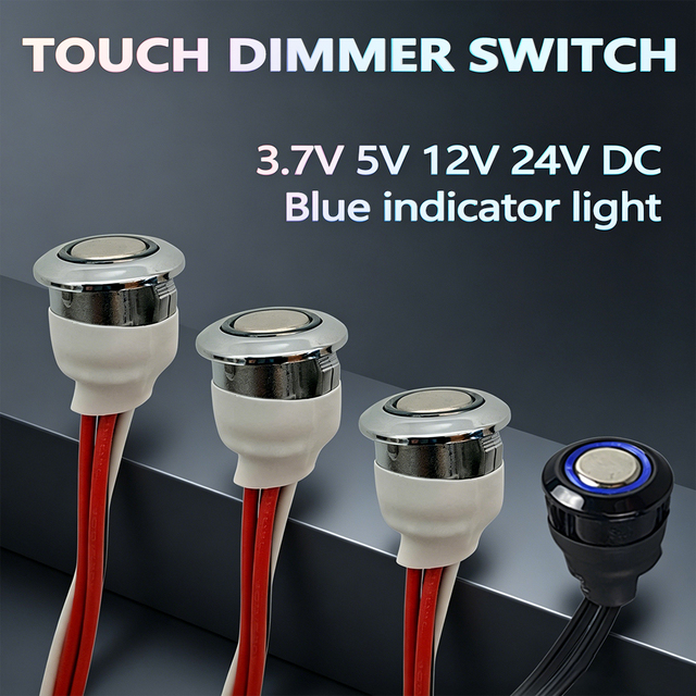Customized 5V 12V 24V Recessed Touch Sensor Switch Button Control Stepless Dimmable Switch for LED Strip DIY Bed Closet Cabinet