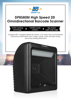 Lecteur de codes-barres omnidirectionnel 2D USB de bureau DP8580M, économique, avec état des stocks