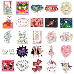 50pcs usine-direct romantique et rêveur personnalisé étanche décoratif conte de fées autocollants pour boules de cristal et papeterie - Product Image 4