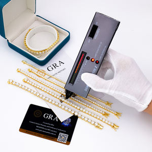 Pulsera de tenis de moissanita de lujo de plata de ley 925 con diamantes VVS, certificada GRA, ajustable, estilo Hip Hop, para bodas y fiestas - Product Image 3