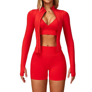 Custom Women's Seamless Yoga Set High Elastic Quick Dry <strong>Workout</strong> Clothing Running Sports Gym Fitness Breathable Yoga Set - Product Image 4