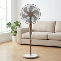 Ventilateur sur pied de 18 pouces, puissant, électrique, avec 6 pales en aluminium, fonction de circulation d'air, base lourde et minuterie