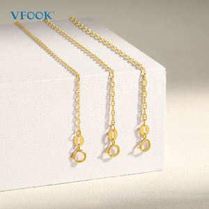 VFOOK Cadena Marina brillante Collar de oro sólido Pulsera Accesorios de moda 14K 18K Cadena marinera de oro real para hacer DIY - Product Image 1