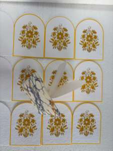 Invitations en papier coton personnalisées faites à la main, imprimées en typographie, motif floral, élégantes cartes de célébration de mariage, conifère - Product Image 4