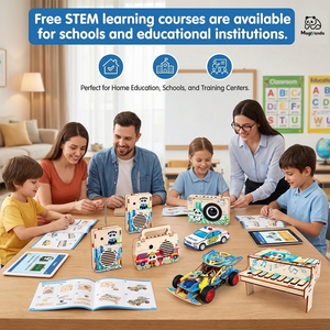 Kit de Robot de Madera 5 en 1 para Instituciones Educativas, Equipo de Enseñanza de Ciencias Escolares para Proyectos STEM - Product Image 3