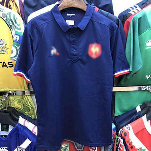 Maillot de <span class=keywords><strong>rugby</strong></span> français domicile et extérieur à manches courtes 100% polyester avec design imprimé - Product Image 6