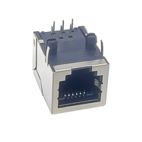 Prise RJ11 blindée 6P6C femelle à port unique, sans voyant, boîtier PBT noir G/FU, entrée latérale pour connecteur Ethernet de prise réseau