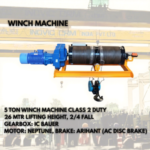 Treuil électrique à câble en acier INOVIC CRM 5 tonnes 30 mètres |   Moteur Rotorq ABB DC avec frein à disque 415V en alliage d'aluminium pour levage industriel - Product Image 1
