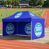 Carpa Publicitaria Personalizada para Negocios en Interiores y Exteriores, Carpa Oxford para Alimentos de 3x4.5m/10x15 pies, Resistente al Viento, Impresión Personalizada con su Logotipo