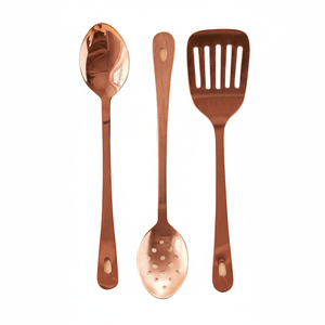 Juego de Cubiertos de Metal de diseño precioso, juego de cubiertos de Metal con acabado de cobre de estilo lujoso, utensilios de cocina decorativos hechos a mano, Catering usado - Product Image 1