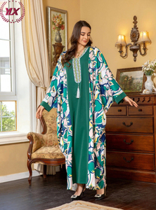 2025 nouvelle <span class=keywords><strong>robe</strong></span> de <span class=keywords><strong>caftan</strong></span> ethnique de style, <span class=keywords><strong>robe</strong></span> islamique ample pour les femmes de grande taille avec chemisier à fleurs imprimé - Product Image 4