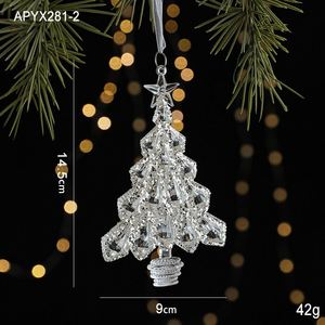 Colgante de cristal de hielo de Navidad, luz de Ángel acrílica transparente, decoraciones de lujo, diseño de escena de árbol, accesorios alimentados por batería - Product Image 4