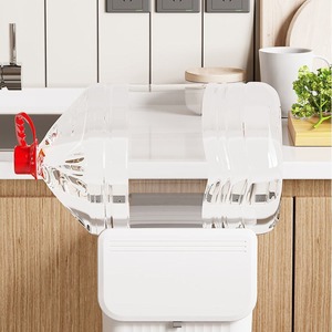 Cubo de basura verde oliva de 9L para montar en la pared con tapa para almacenamiento en gabinetes de cocina - Product Image 3