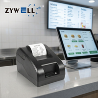 Sistemas POS para Restaurantes ZYWELL, Impresora Térmica de Recibos de 58 mm, Impresora de Facturas con USB y Wifi de 58 mm