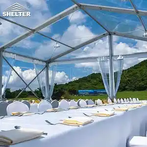 Outdoor 1000 People Marquee Tent Wedding Event Party Clear Roof Transparent Luxury Wedding Tent For 100 500 People Events