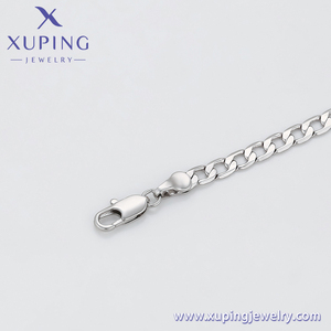 X000988693 ज्वैलरी के लिए गहने प्लेटीटिनम प्लेटेड सिल्वर कलर चेन क्यूबन - Product Image 4