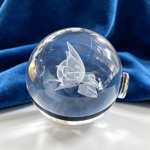Populaire 50mm 80mm Cristal K9 fait main Haunter Pokeball 3D LED Gravure laser Design animé Boîte cadeau - Product Image 5