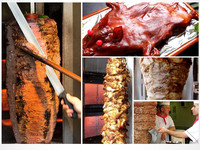 Shawarma Maker Grille-pain à gaz automatique commercial Poulet Doner Kebab Grande Shawarma Grill BBQ Machine