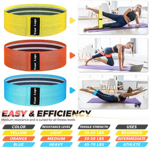 Logotipo personalizado Yoga Gym Exercício Nude Multi Grip Resistência Banda Booty Banda Hip Tecido Resistência Bandas Set para Pull Ups - Product Image 3