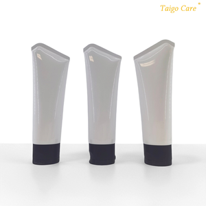 Tube vide rond blanc de 100 ml avec valve de contrôle et bouchon à clapet pour crème pour les mains, nettoyant visage, emballage cosmétique personnalisé - Product Image 1