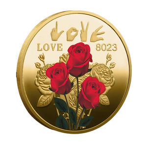 ストックローズエレメントメタルクラフト記念コイン多言語愛の言葉をテーマにしたお土産コイン - Product Image 2