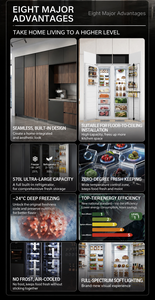 Refrigerador con Puerta Francesa Integrada, Modelo Doble de 237L+333L, Compresor Sin Escarcha, Refrigerador y Congelador de Plástico para Uso en Hoteles y Hogares - Product Image 5