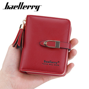Baellerry Women's Short <b>Wallet</b> Pu Leather Zipper Card <b>Holder</b> With Tassel Multifunctional Yellow Spring 2023 - Product Image 5