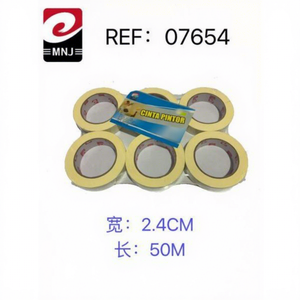 Nastro Adesivo Acrilico Sensibile alla Pressione Mnj per Pittori, 2,4 cm x 50 m, Senza Residui, Nastro Mascherante per Protezione Pittura, Confezione da 6 Rotoli - Product Image 1