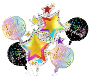 Nuovo Design felice anno nuovo a tema forniture per feste a forma di stella rotonda palloncino