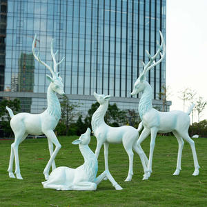 Escultura abstracta <span class=keywords><strong>de</strong></span> alce <span class=keywords><strong>de</strong></span> ciervo blanco para paisaje <span class=keywords><strong>de</strong></span> jardín, hermosa decoración reforzada con fibra <span class=keywords><strong>de</strong></span> vidrio para exteriores para manualidades <span class=keywords><strong>de</strong></span> resina - Product Image 2