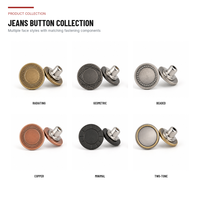 Bouton de jean rond personnalisé sans nickel, en laiton doré avec logo en relief, dos plat, placage écologique OEKO-TEX pour la vente en gros de denim