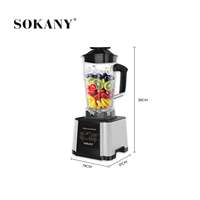 Blender Sokany High Speed Stainless Steel 6000W BARDEFU 3 in 1 9525 Motor Tembaga Murni Komersial Pemanas