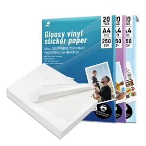 ورق مطفي مضاد للماء مخصص لطابعات Cc Inkjet للبيع بالجملة، 100 ورقة، ورقة ملصقات قابلة للطباعة من الفينيل مقاس A4