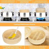 Panier à vapeur en bambou fait à la main de 4 pouces Ustensile de cuisine naturel écologique pour la cuisson à la vapeur pour Dim Sum et boulettes