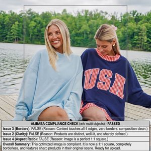 Sweat-shirt col rond 420 g/m² pour femme, coupe oversize, broderie, imprimé lettres 'America', manches classiques, en coton tricoté, pour l'automne - Product Image 2