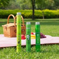 Bouteille d'eau en plastique jetable créative en forme de canne à sucre, écologique, 400 ml et 650 ml, avec couvercle, idéale pour la gym et le camping (vente en gros)
