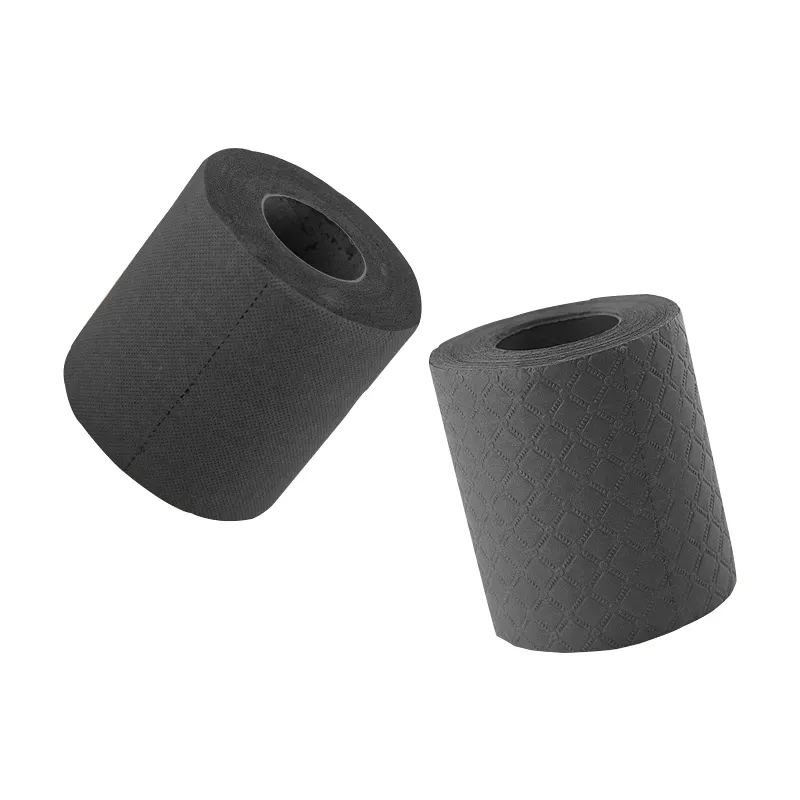 काले रंग 4 प्लाई शौचालय ऊतक कागज रोल अनुकूलित रंग के दाग थोक 100 प्रति कार्टन