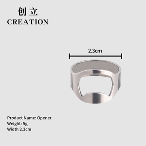 2020 nóng bán vui Vòng lưu niệm dễ dàng chai đúc bia thùng có thể mở ngón tay Vòng thép không gỉ mở chai với logo - Product Image 2