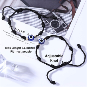 Moda hecha a mano ajustable diablo ojo pareja <span class=keywords><strong>pulsera</strong></span> ajustable suerte cuerda roja línea <span class=keywords><strong>hilo</strong></span> trenzado pulseras <span class=keywords><strong>7</strong></span> <span class=keywords><strong>nudos</strong></span> - Product Image 4