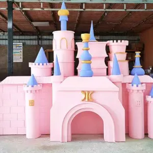 Pink Foam Castle Wedding Decoration Creative Wedding Props Pink Foam Castle