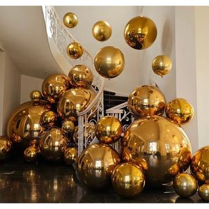 Decoraciones de fondo Bolas de espejo Oro Negro Bola de observación brillante Bolas gigantes de cromo inflables - Product Image 3