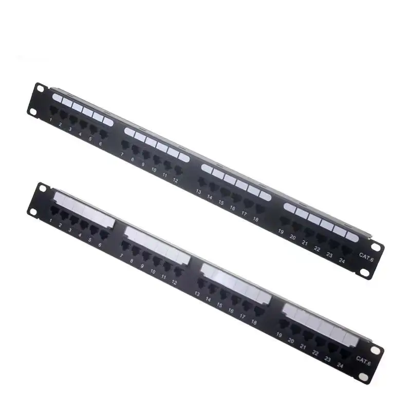 Mühendislik UTP 24 portlu Cat.6 ağ dağıtım çerçevesi Cat.6 korumasız RJ45 Patch Panel