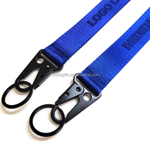 Custom Nylon Short Strap Debossed <strong>Logo</strong> Nylon Wristband Lanyards <strong>Car</strong> Key Chain Lanyards With <strong>Eagle</strong> Hook Embroidered Webbing Tape - Product Image 3