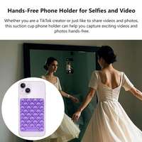 Support de téléphone à ventouse personnalisé OEM avec motif imprimé, impression intégrale, design sans couture, impression inversée, support de téléphone transparent