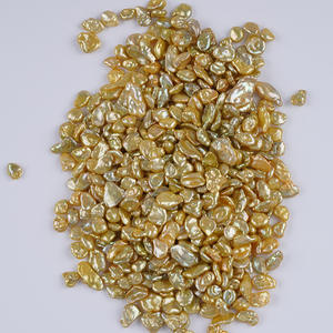 Perles Keshi naturelles irrégulières baroques en argent brisé, or et blanc, pour bijoux DIY, perles sauvages colorées assorties - Product Image 4