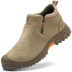Anti-smash Anti-puncture Anti-scalding Spring Summer Autumn Pure Leather Suede Industrial Safety Shoes ISO