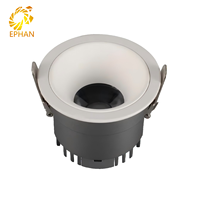 Plafonnier LED encastré commercial pour intérieur avec variateur d'intensité, spots encastrés COB anti-éblouissement réglables